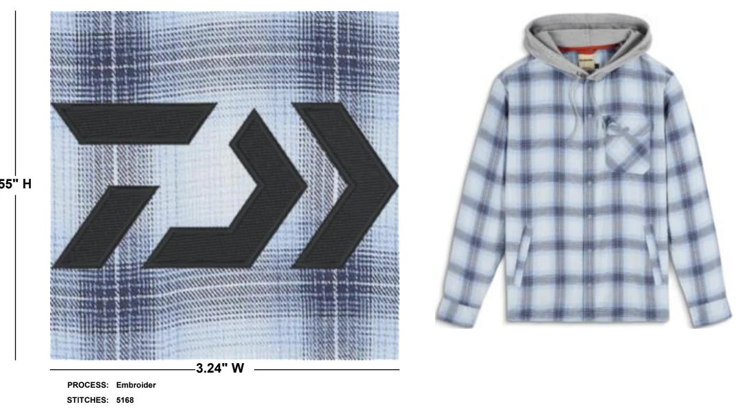 Daiwa x THUT Promotional Santee Flannel Hoody - Image 2